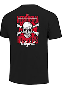 Nebraska Cornhuskers Black Crossbones Volleyball Short Sleeve T Shirt