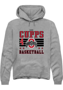 Gabe Cupps Rally Mens Grey Ohio State Buckeyes NIL Striped Player Hood