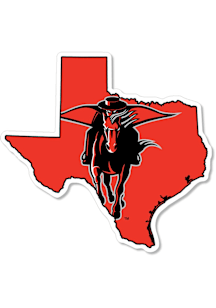 Texas Tech Red Raiders 2" State Outline Dizzler Stickers - Red