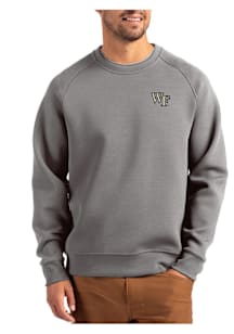 Cutter and Buck Wake Forest Demon Deacons Mens Graphite Roam Long Sleeve Crew Sweatshirt