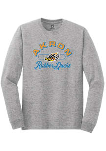 Summit Sportswear Akron RubberDucks Grey Vintage Arch Script Long Sleeve T Shirt
