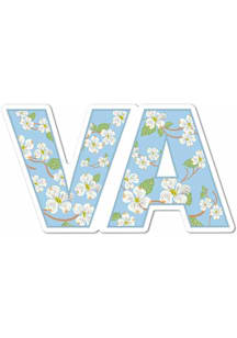 Virginia VA Dogwood Flower Stickers - Light Blue