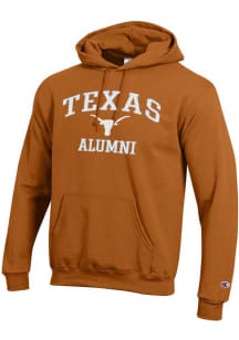 Champion Texas Longhorns Mens Burnt Orange Logo Alumni Powerblend Long Sleeve Hoodie