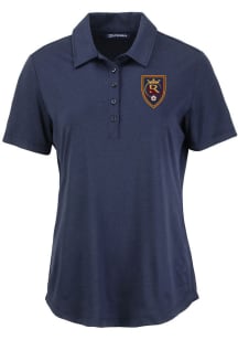 Cutter and Buck Real Salt Lake Womens Navy Blue Coastline Eco Short Sleeve Polo Shirt