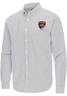 Antigua Florida Panthers Mens Ash Ellis Long Sleeve Dress Shirt