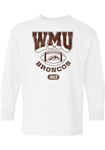 Summit Sportswear Western Michigan Broncos Youth White Color Out Long Sleeve T-Shirt