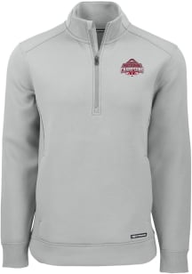 Mens Ohio State Buckeyes Grey Cutter and Buck 2024 Football National Champion Roam Qtr Zip Pullo..