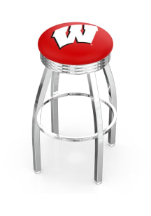 Wisconsin Badgers 3 Ring Chrome Seat Pub Stool