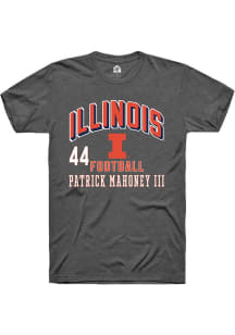 Patrick Mahoney III Rally Mens Dark Grey Illinois Fighting Illini NIL Arch Logo Player T Shirt