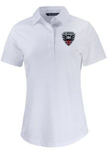 Cutter and Buck DC United Womens White Prospect Short Sleeve Polo Shirt
