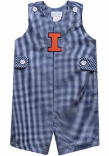 Toddler Illinois Fighting Illini Navy Blue Vive La Fete Gingham Overalls