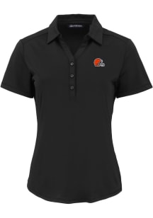 Cutter and Buck Cleveland Browns Womens Black Forge Eco Polo Short Sleeve Polo Shirt