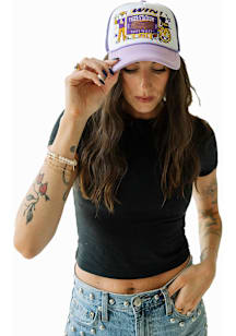 Gameday Social LSU Tigers White Layered Patch Trucker Womens Adjustable Hat