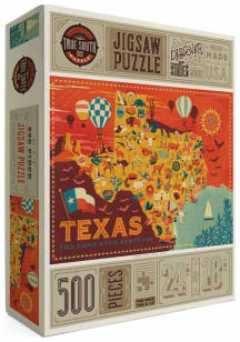 Texas Illustrated Map 500 Piece Puzzle