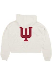 Indiana Hoosiers Womens Ivory Cloud Fleece Long Sleeve Full Zip Jacket