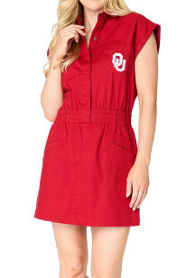 Oklahoma Sooners Womens Red Varsity Short Sleeve Dress