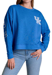 Kentucky Wildcats Womens Blue Sequin Boxy Crew Sweatshirt