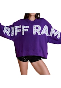 TCU Horned Frogs Womens Purple Stars Crew Sweatshirt