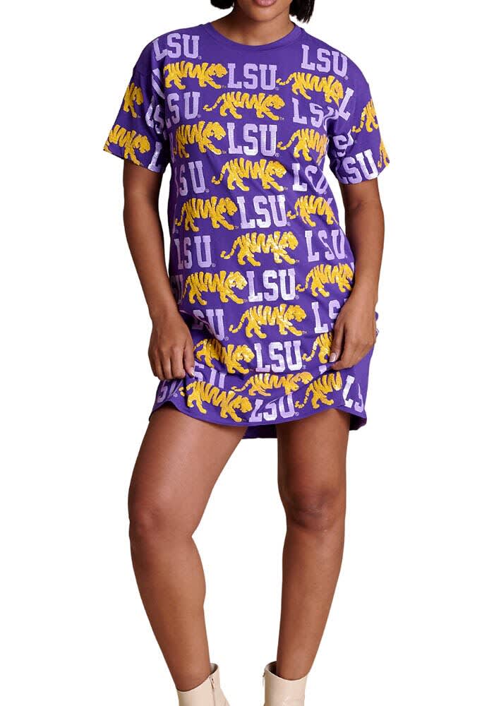 lsu sequin jersey dress LSU Sequin Logo Dress main image 1