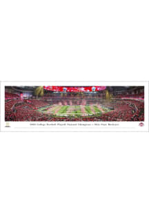 Red Ohio State Buckeyes 2024 Football National Champions Panoramic Unframed Poster