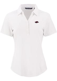 Cutter and Buck Arkansas Razorbacks Womens White Forge Eco Polo Short Sleeve Polo Shirt