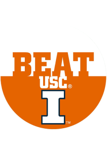 Orange Illinois Fighting Illini BEAT USC 3&quot; Button