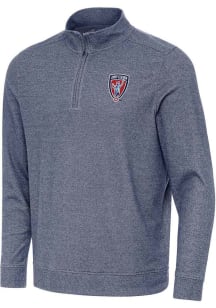 Antigua Indy Eleven Mens Navy Blue Subtle Long Sleeve Qtr Zip Pullover