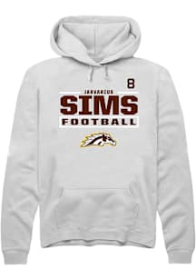 Jarvarius Sims Western Michigan Broncos Mens White Football NIL Stacked Box Player Hood