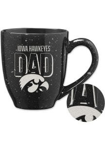 Black Iowa Hawkeyes Dad 16oz Speckle Ceramic Mug