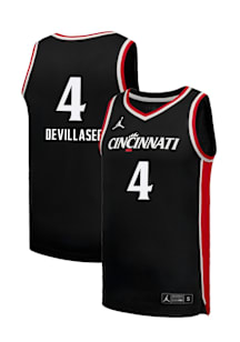 Caliyah DeVillasee Mens Black Cincinnati Bearcats NIL Name And Number Basketball Jersey