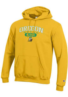 Mens Oregon Ducks Yellow Champion Pill Alumni Powerblend Hooded Sweatshirt