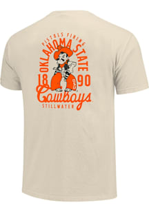 Oklahoma State Cowboys Ivory Mascot Overlay Short Sleeve T Shirt