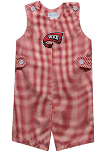 Vive La Fete Western Kentucky Hilltoppers Baby Red Gingham Overalls