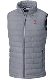 Columbia Illinois Fighting Illini Mens Grey Heat Seal Powder Lite Sleeveless Jacket