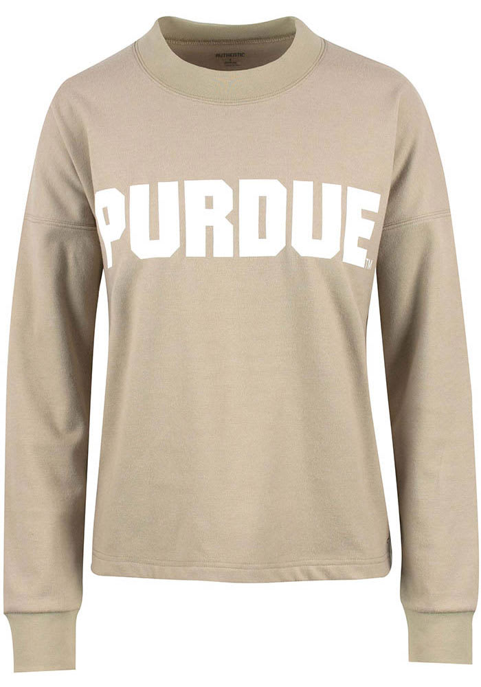 Purdue Boilermakers Womens Tan Sutton Crew Sweatshirt