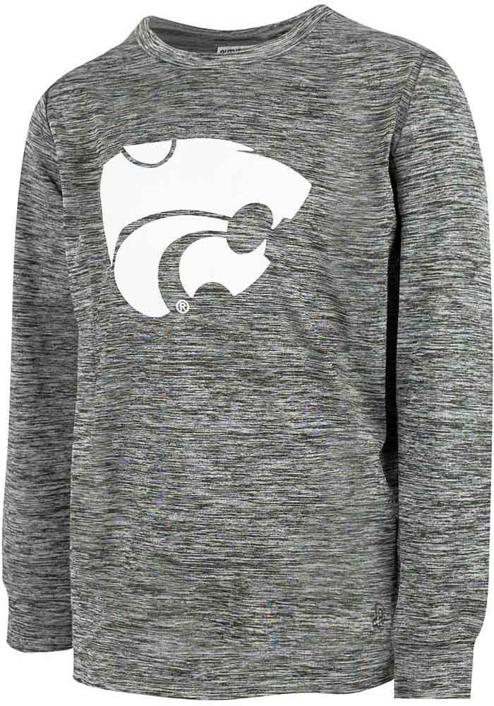 K-State Wildcats Youth Grey Jaxon Long Sleeve T-Shirt