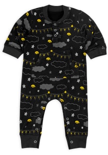 Iowa Hawkeyes Baby Black Virginia Loungewear One Piece Pajamas
