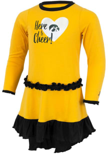 Toddler Girls Black Iowa Hawkeyes Ingrid Short Sleeve Dress