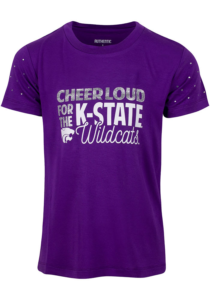 K-State Wildcats Girls Blue Reta Short Sleeve Fashion T-Shirt