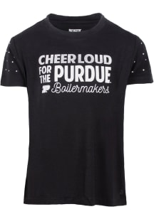 Purdue Boilermakers Girls Blue Reta Short Sleeve Fashion T-Shirt