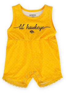 Iowa Hawkeyes Baby Yellow Grande Short Sleeve One Piece