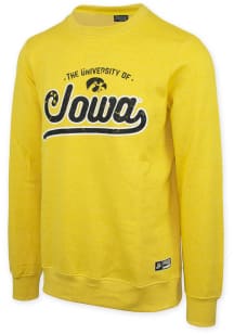 Iowa Hawkeyes Mens Yellow MILLER Long Sleeve Crew Sweatshirt