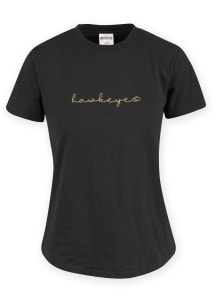 Iowa Hawkeyes Womens Black Donna Short Sleeve T-Shirt