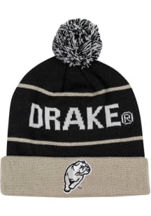 Drake Bulldogs Black Kenny Cuff Pom Mens Knit Hat