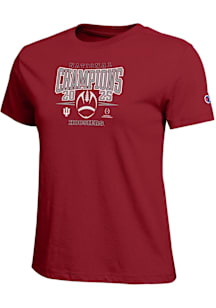 Champion Indiana Hoosiers Womens Crimson 2025 College Football Champions Core Short Sleeve T-Shirt