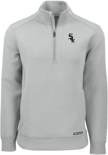 Cutter and Buck Chicago White Sox Mens Grey Roam Long Sleeve Qtr Zip Pullover