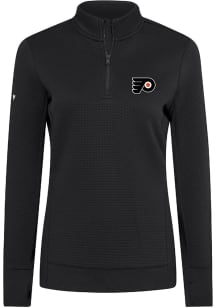Levelwear Philadelphia Flyers Womens Black Cushion Embroidered 3D Patch Qtr Zip