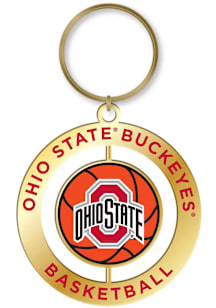 Ohio State Buckeyes Basketball Spinner Keychain - Red