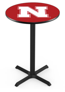 Black Nebraska Cornhuskers Cross Base Pub Table