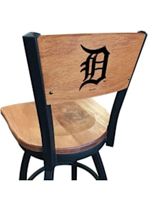 Detroit Tigers Wood Seat Maple Back Swivel Pub Stool - Brown